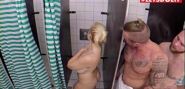  LETSDOEIT - Busty Stepsister Angel Wicky Hot Shower Threesome